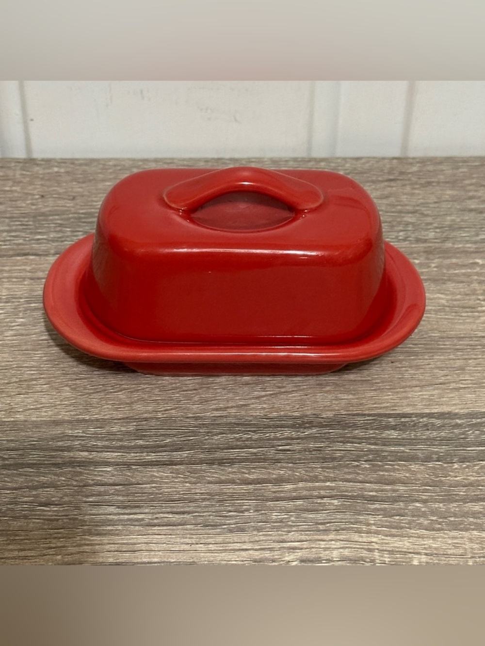 Chantal Red Miniature 5 Inches Ceramic 1/2 Stick Covered Butter Dish